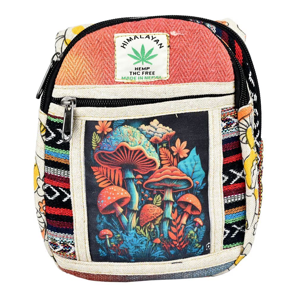 ThreadHeads Tie Dye Mushroom Garden Pactchwork Sling Bag 9&quot;x 8&quot;