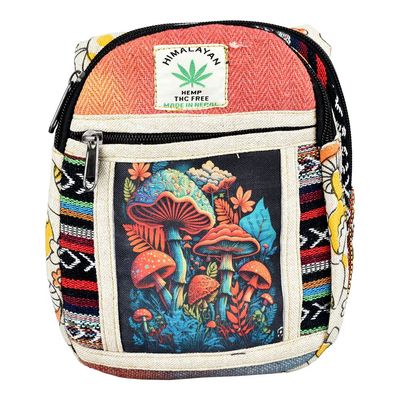 ThreadHeads Tie Dye Mushroom Garden Pactchwork Sling Bag 9&quot;x 8&quot;