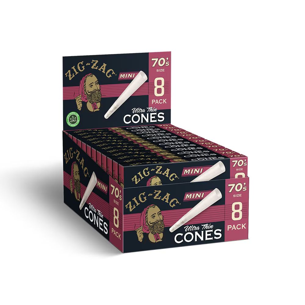 Zig Zag Ultra Thin Mini Cones Display 70mm