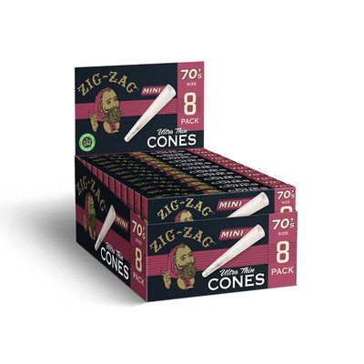 Zig Zag Ultra Thin Mini Cones Display 70mm