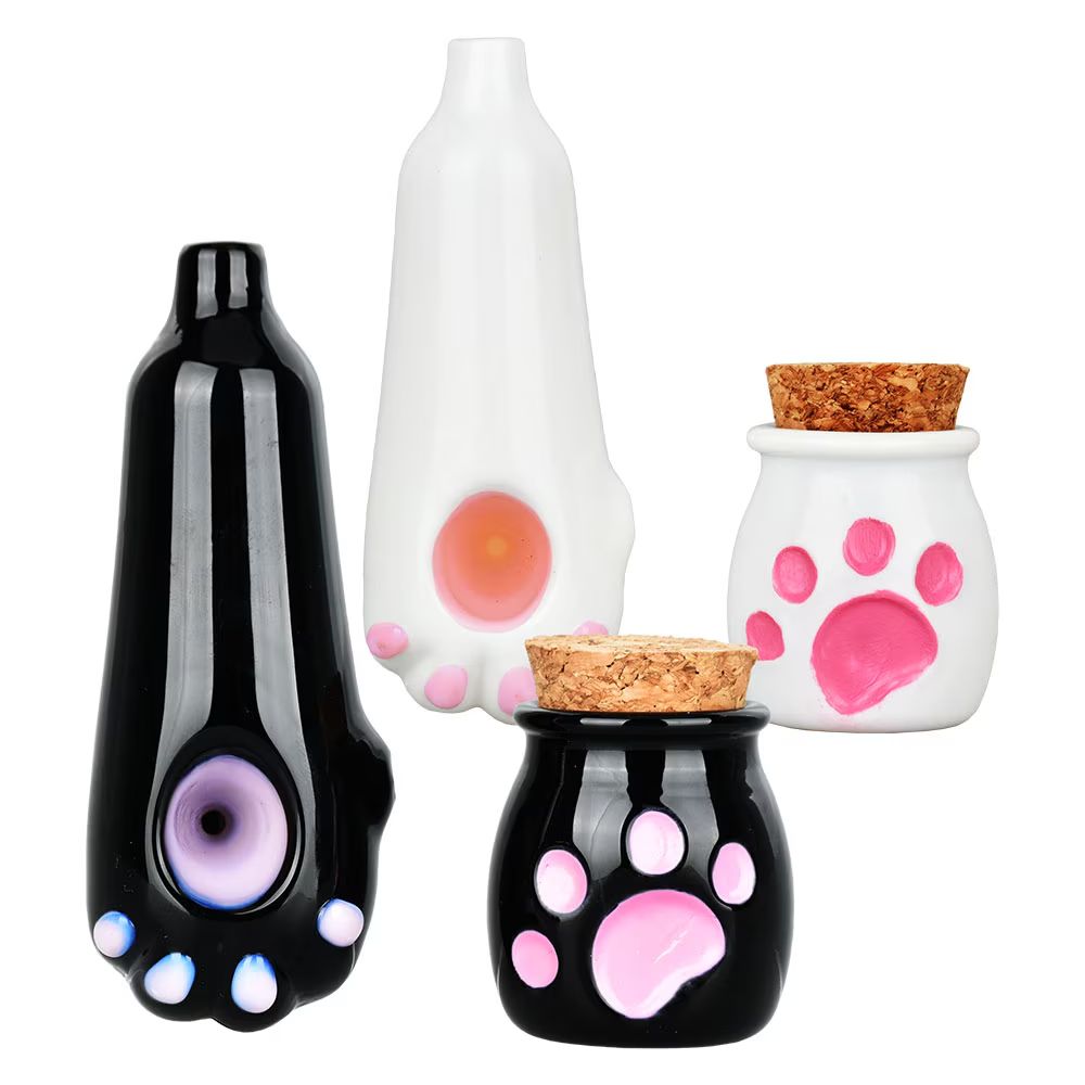 Cat Paw Glass Pipe &amp; Jar