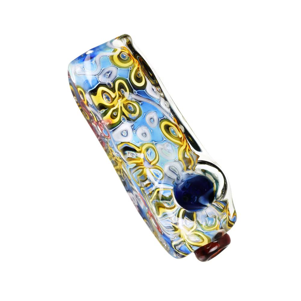 River Flower Squared Glass Hand Pipe