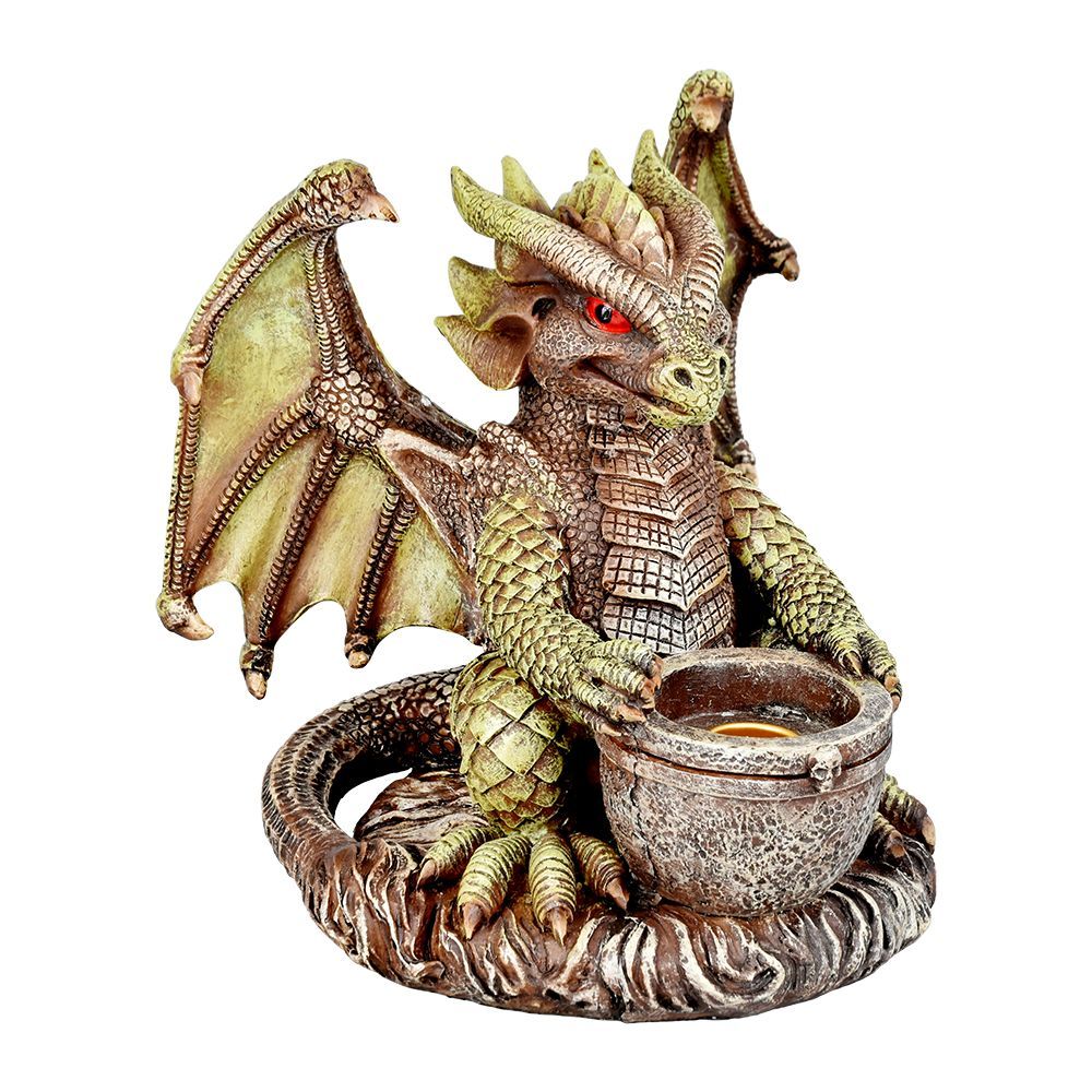 Rascally Dragon Decorative Polyresin Votive Candle Holder Figurine | 6.5&quot;