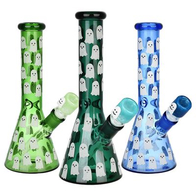 Ghostly Glow Beaker Water Pipe | 10&quot; | 14mm F