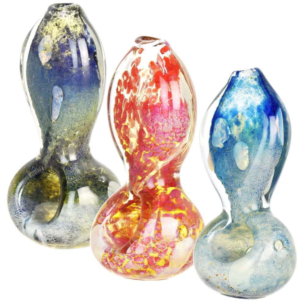 Warped Desires Flat Neck Glass Hand Pipe