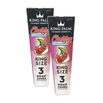 King Palm Cherry Vanilla Hemp Cones King Size 3ct