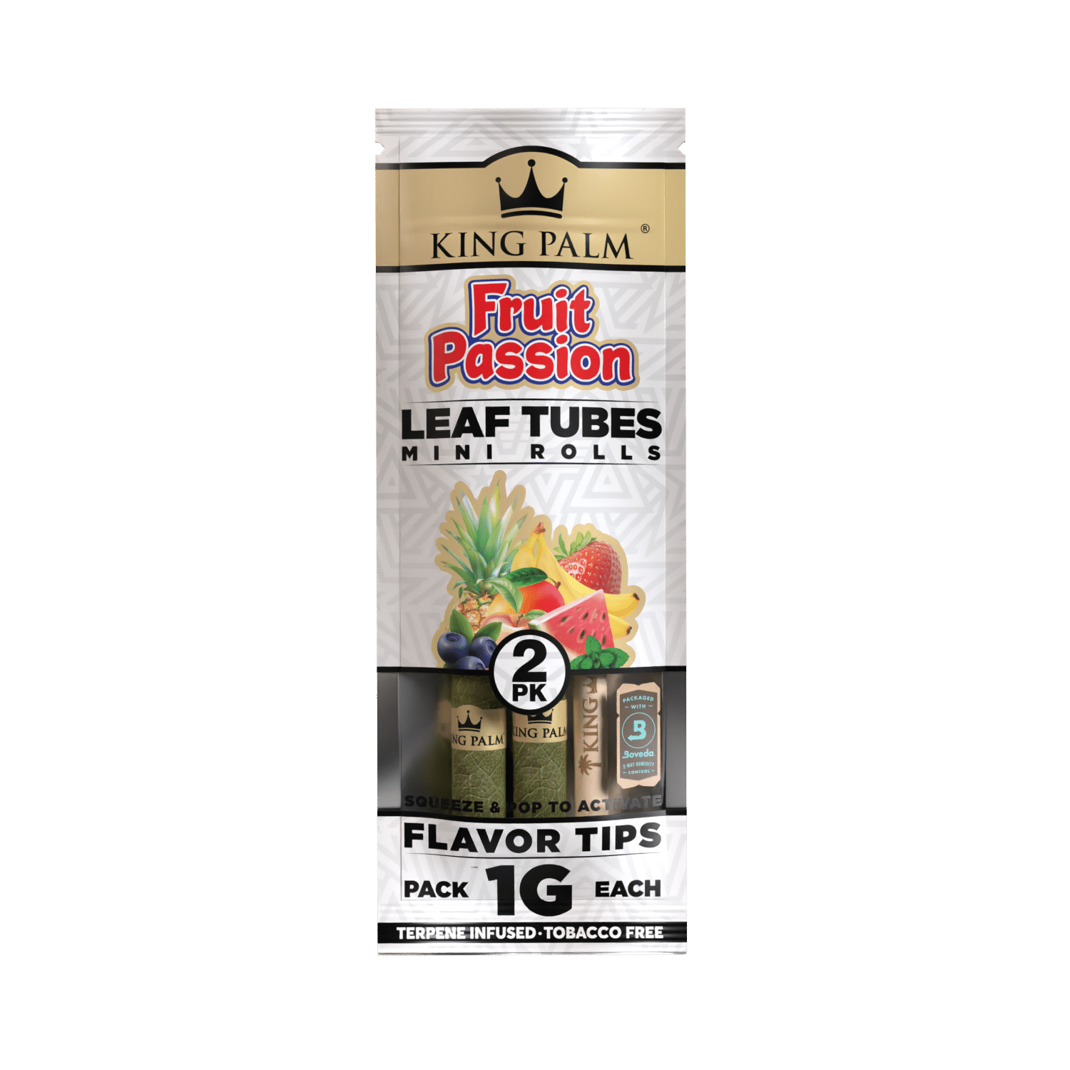King Palm Fruit Passion Leaf Tube Minis 2ct