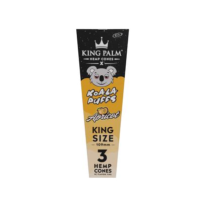 King Palm Koala Puffs Apricot Hemp Cones King Size 3ct