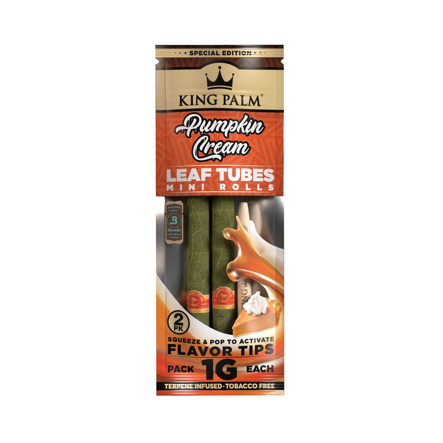 King Palm Pumpkin Cream Leaf Tubes Minis 2ct