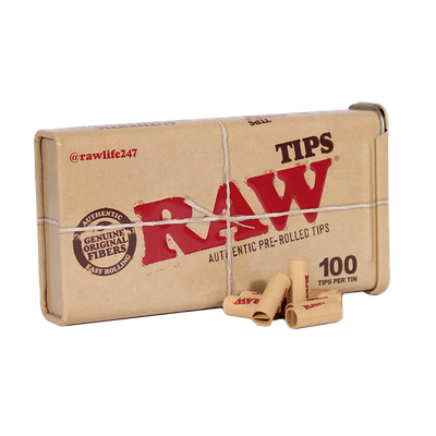RAW Pre-Rolled Tips Tin 100ct