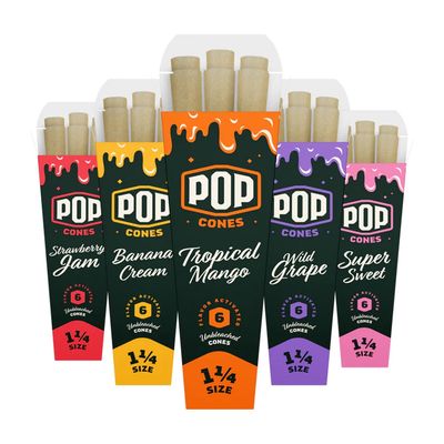 Pop Cones Unbleached 1 1/4 6ct