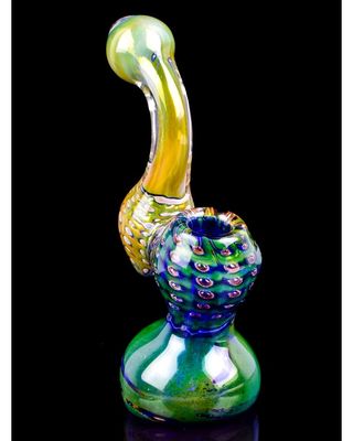 The Peacock - 7&quot; 24KT Golden Bubble Trap Sherlock Bubbler