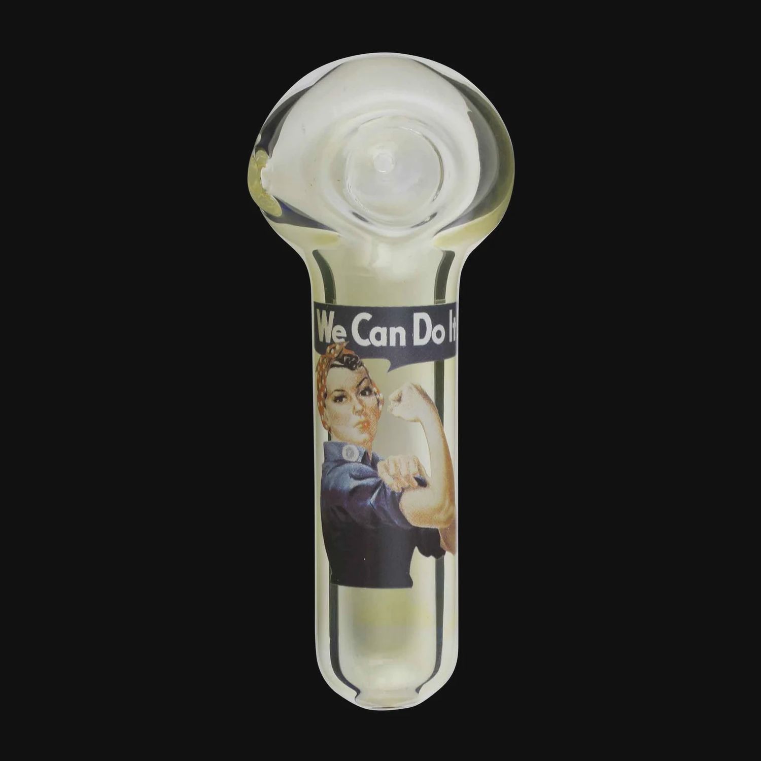 Rosie the Riveter Label Glass Pipe