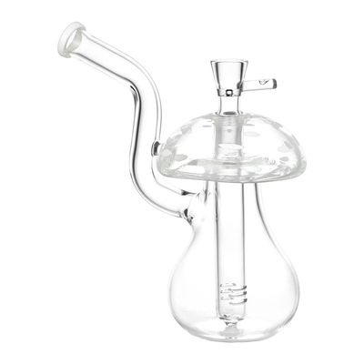 Clear Mushroom Glass Water Pipe 6.5&quot; 14mm F