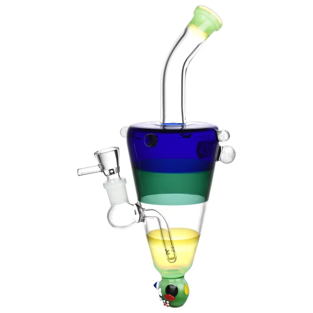 Ghoulish Glow in the Dark Lazy Glass Water Pipe 10&quot;