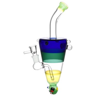 Ghoulish Glow in the Dark Lazy Glass Water Pipe 10&quot;