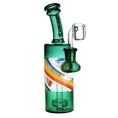 Pulsar | Spiral Bottle | Glass Dab Rig | 7" | 14mm F
