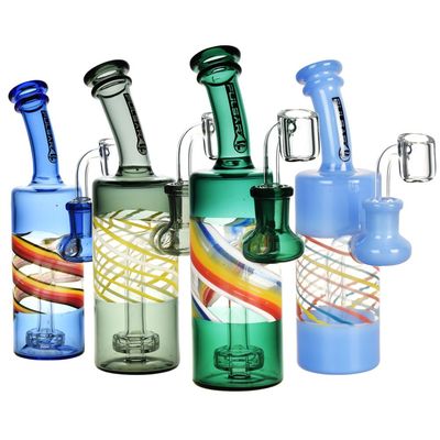 Pulsar | Spiral Bottle | Glass Dab Rig | 7&quot; | 14mm F