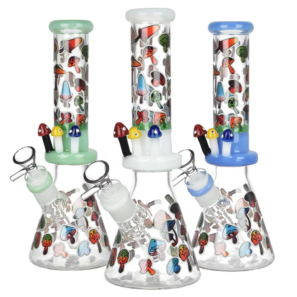 Friendly Fungi Glass Beaker Water Pipe 10&quot; 14mm F