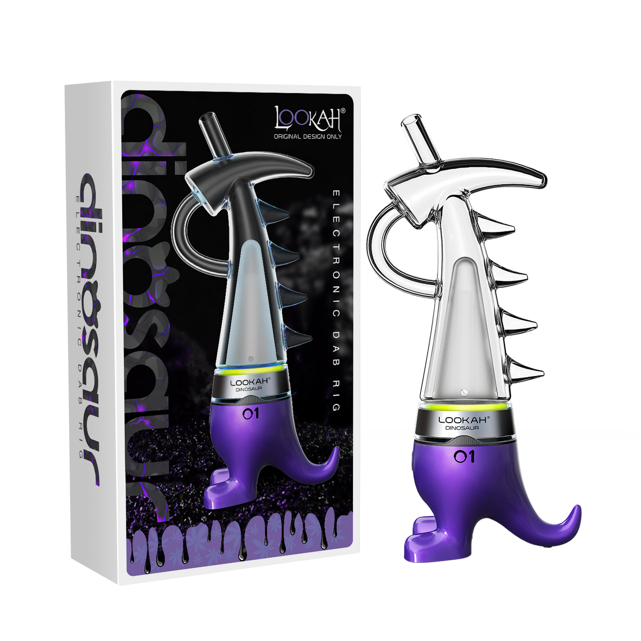 Dinosaur Electric Dab Rig, Color: Purple