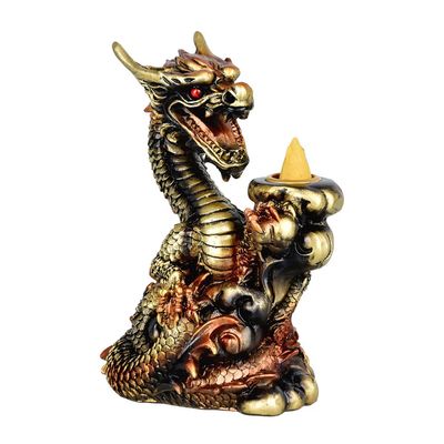 Copper Dragon Backflow Cone Incense Burner