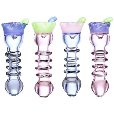 Wiggle Worm Pastel Glass Chillum 3.5&quot;