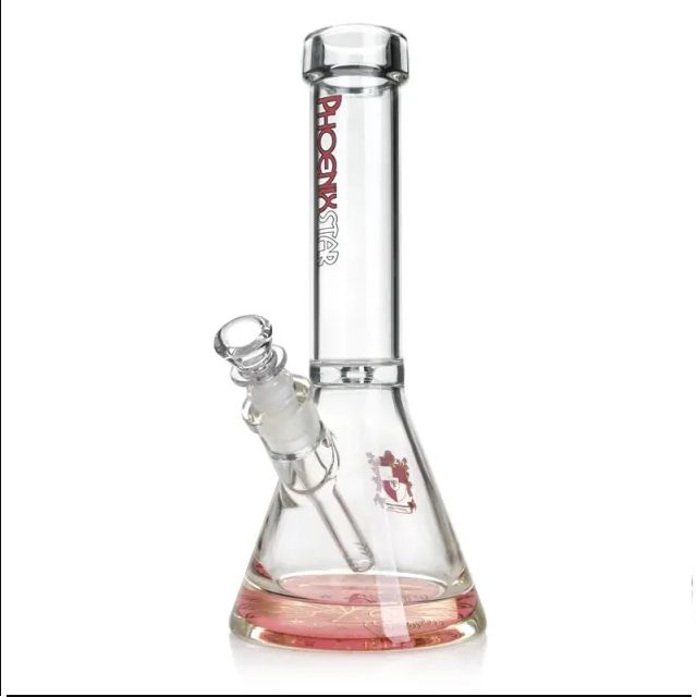12&quot; 9mm Phoenix Star | Thick Glass Beaker Bong with Ice Pinch, Color: Pink