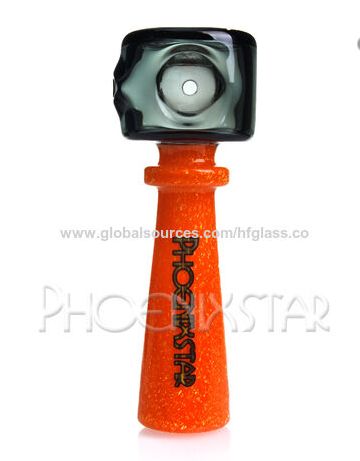 4.4&quot; Standing Hammerhead Handpipe, Color: Orange/Black