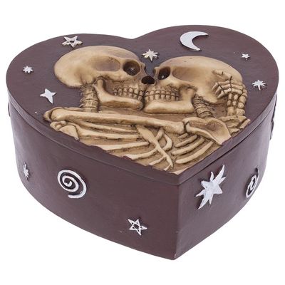 Fujima Skeleton Love Heart-Shaped Stash Box 5.25&quot;