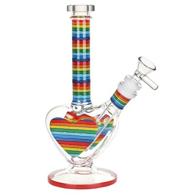 Rainbow Striped Heart Bong