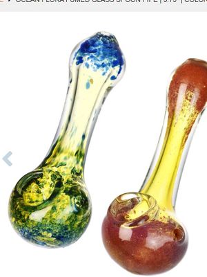 Ocean Flora Fumed Glass Spoon Pipe 3.75&quot;
