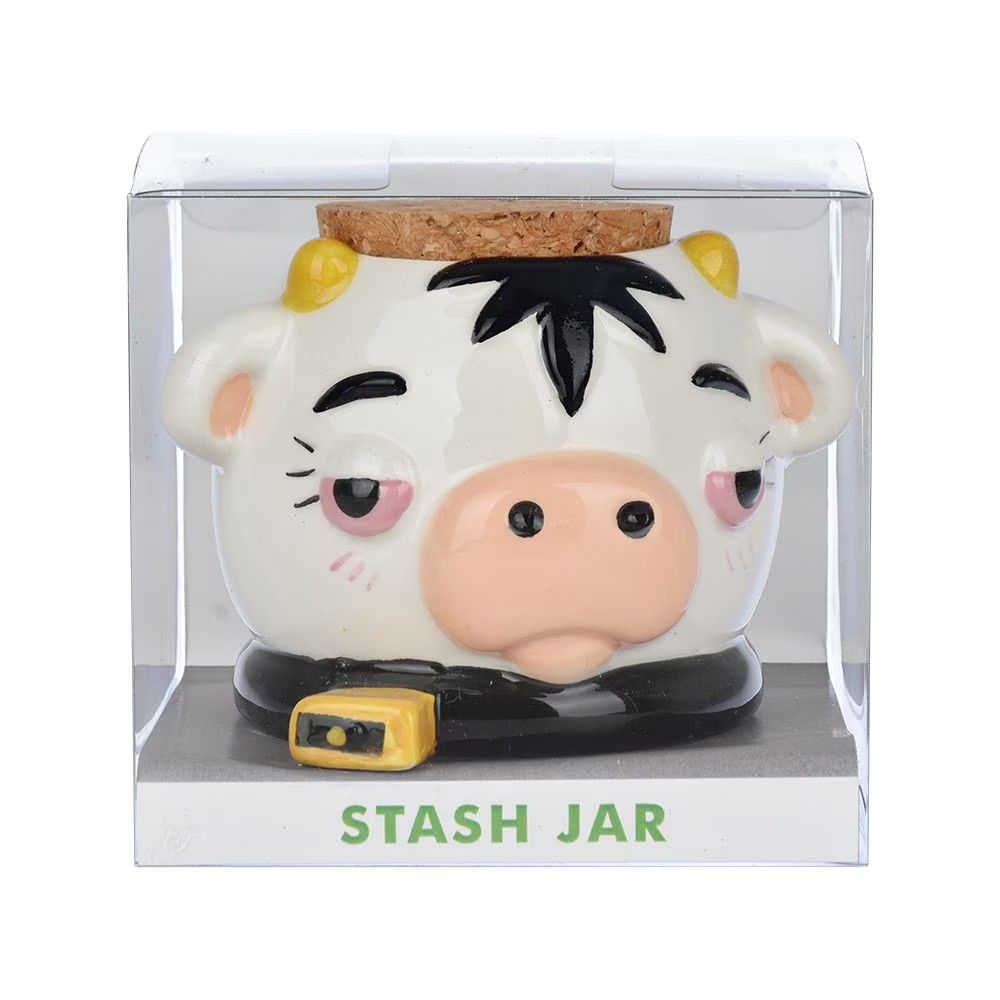 Stoned Cow Ceramic Stash Jar | 3.5&quot;