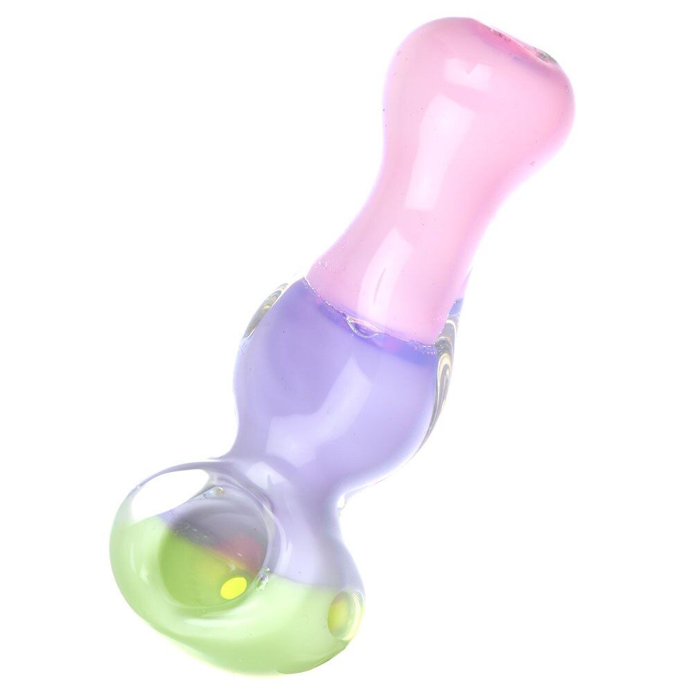 Pastel Color Block Glass Spoon Pipe 3.75&quot;