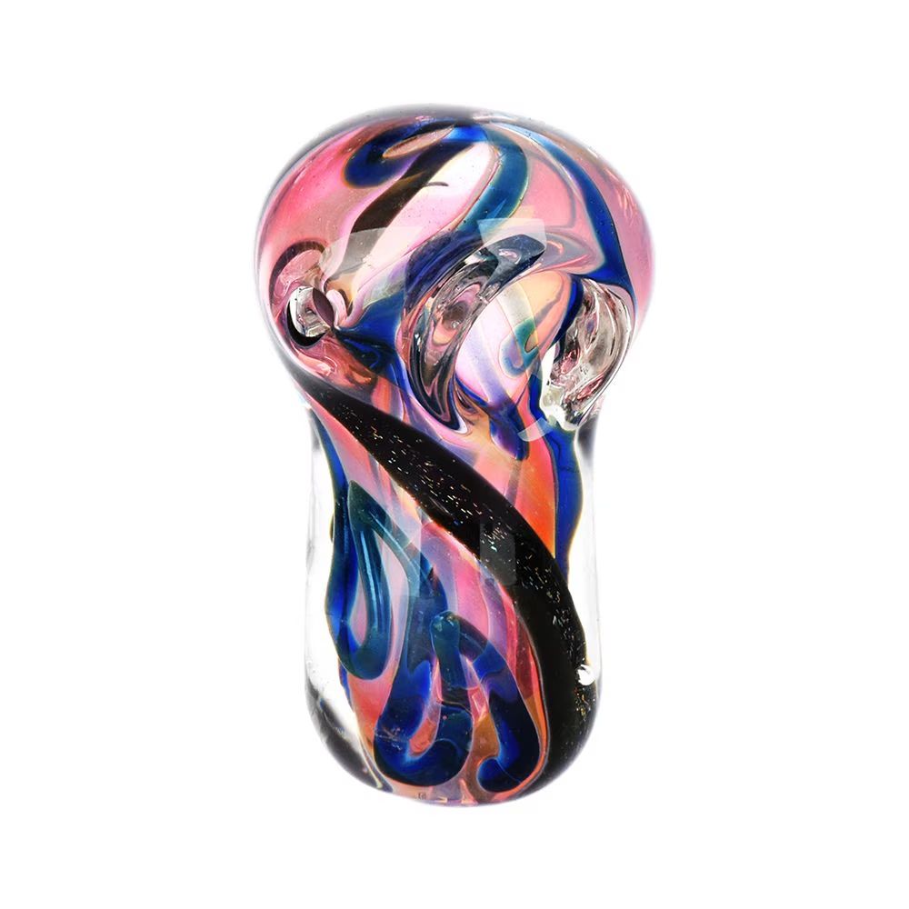 Inside Out Dichro Swirl Thick Glass Spoon Pipe 3&quot;