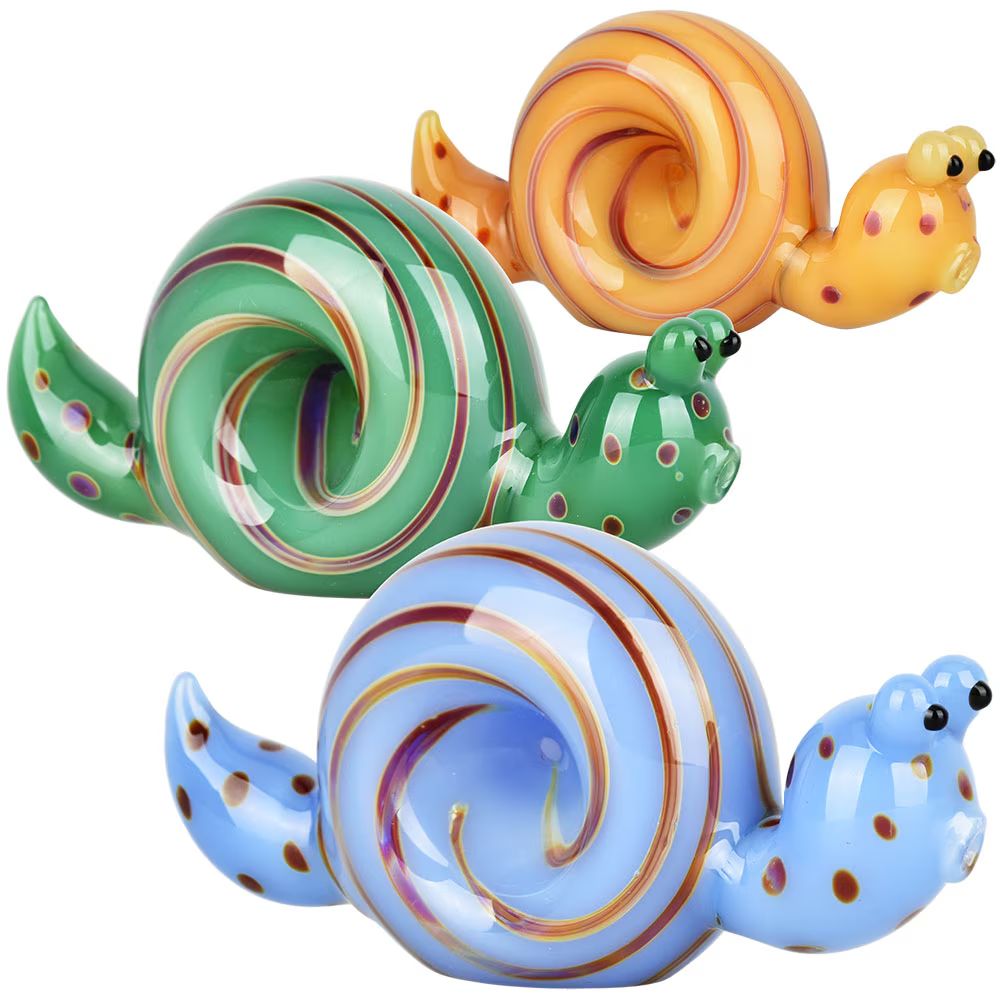 Spun Snail Glass Hand Pipe 4&quot;