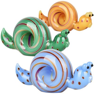 Spun Snail Glass Hand Pipe 4&quot;