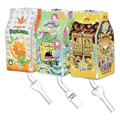 Dabtized Juice Carton Bubbler Dab Straw &amp; Dry Herb Pipe 7&quot; 10mm F