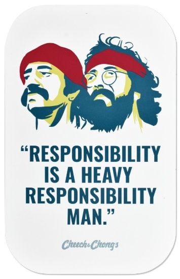 Cheech &amp; Chong&#39;s™ x Pulsar Magnetic Rolling Tray Lid - Responsibility 11&quot;x7&quot;