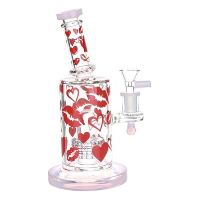 Lipstick Kiss Glass Water Pipe 8&quot; 14mm F