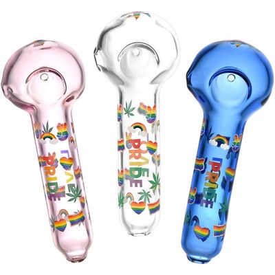 Pride Glow In Dark Glass Spoon Pipe 5.25&quot;