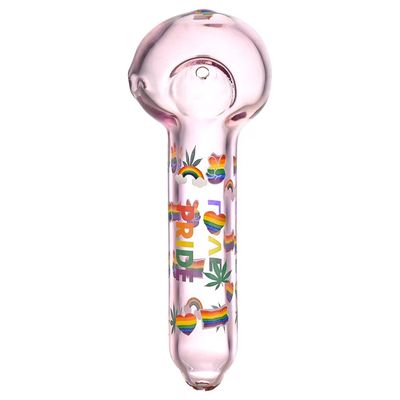 Pride Glow In Dark Glass Spoon Pipe 5.25"