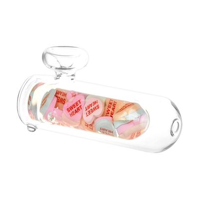 Valentine Hearts Glass Hand Pipe - 5.25&quot;