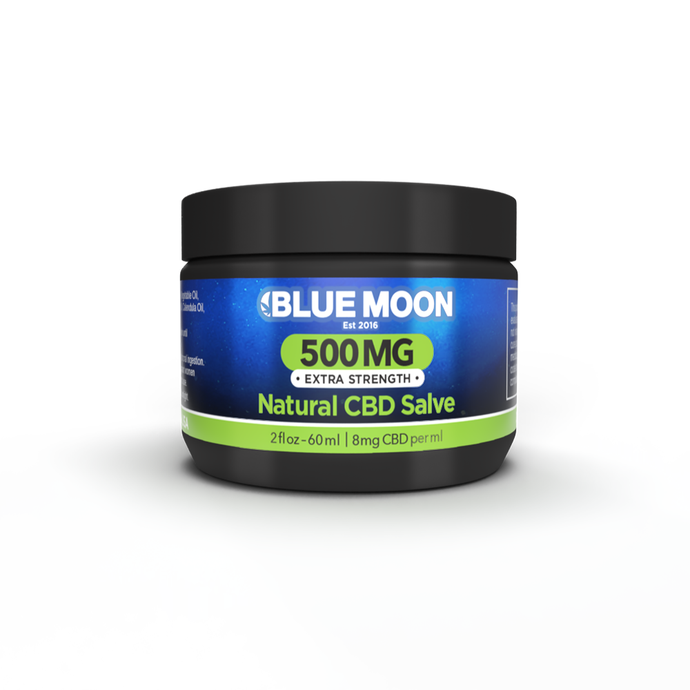 Blue Moon Hemp | Natural CBD Salve | 2oz | 500mg Extra Strength, Scents: Natural