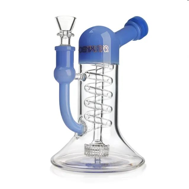 7.5&quot; Phoenix Star Coil Showerhead Bubbler, Color: Blue