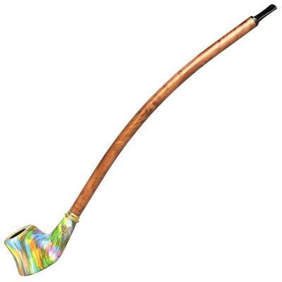 Pulsar Shire Pipes | The Komezuka | Volcano Churchwarden Rainbow Wood Pipe| 15&quot;