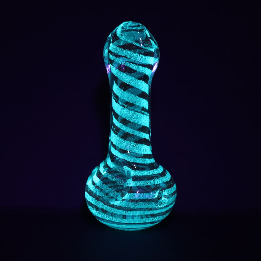 Glow in the Dark- Swirl Inside Out Glass Spoon | 4.5&quot;