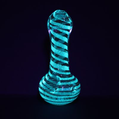 Glow in the Dark- Swirl Inside Out Glass Spoon | 4.5&quot;