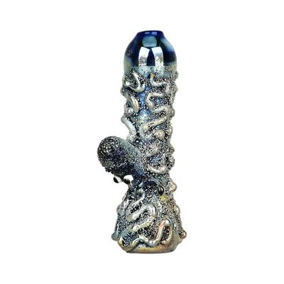 Curious Kraken Metallic Electroplated Glass Chillum | 3.5&quot;