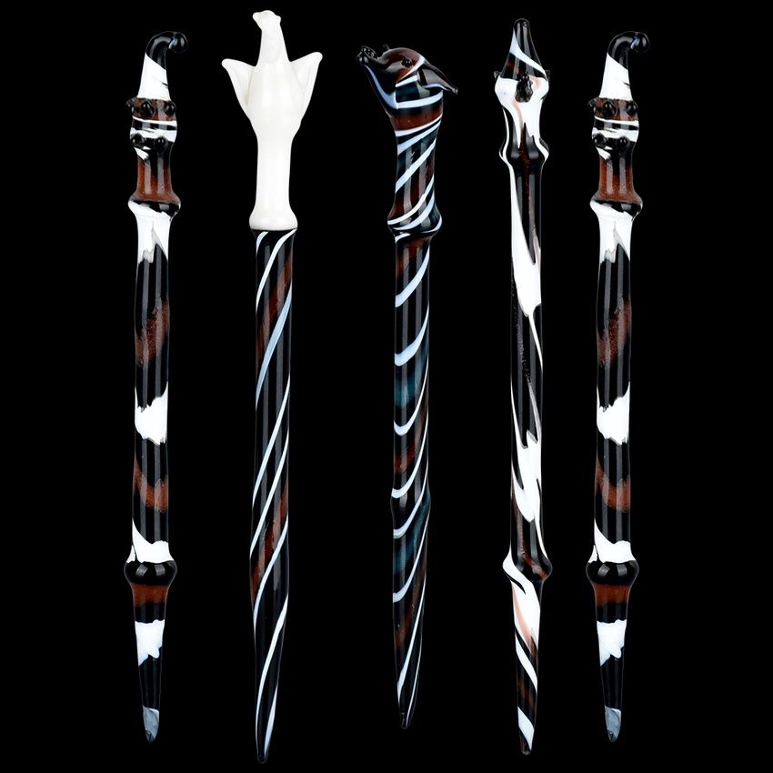 Striped Animal Head Glass Dab Tool | 5.25&quot;