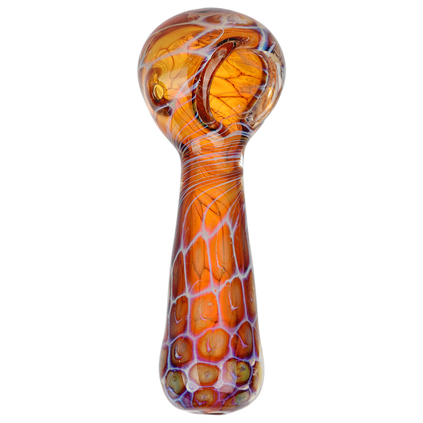 Golden Sea Turtle Shell Glass Spoon Pipe | 4.25&quot;&quot;